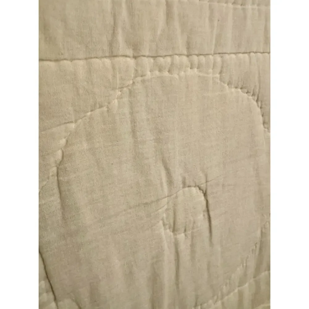 Vintage Handmade Dresden Plate Quilt 94x72 Hand Quilted Pastel Applique